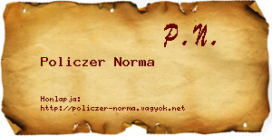 Policzer Norma névjegykártya